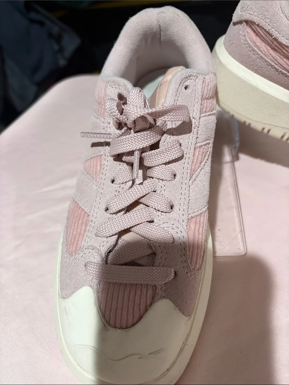 New Balance Pink Suede & Canvas Low-Top Kids Sneakers